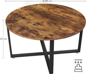 Art-Pol Stolik okrągły kawowy LOFT industrialny 2