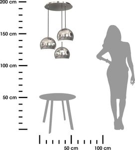 Lampa wisząca HowHomely Lampa wisząca Cool chrom potrójna połysk 3