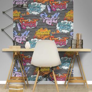 DUTCH WALLCOVERIN DUTCH WALLCOVERINGS Tapeta z motywem graffiti, wielokolorowa, L179-01 2