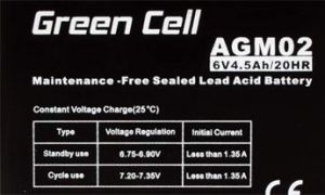 Green Cell Akumulator 6V/4.5Ah (AGM02) 3
