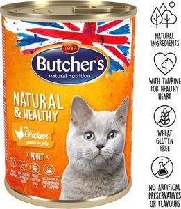 Butcher’s BUTCHER'S Natural&Healthy - kawałki z kurczakiem w galaretce 24x400g (kot) 2
