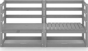 vidaXL 2-osobowa sofa ogrodowa, szara, lite drewno sosnowe 2