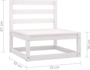vidaXL 4-osobowa sofa ogrodowa, biała, lite drewno sosnowe 5