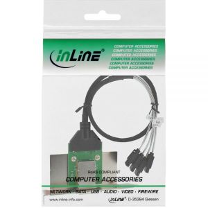 InLine SFF 8088 - SATA x4, 0.5m, Czarny (27654B) 2
