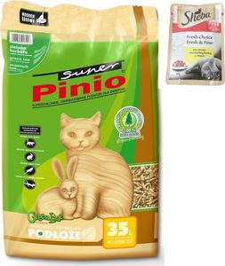 Żwirek dla kota Super Benek SUPER PINIO Żwirek Super Pinio Zielona Herbata 35L + Sheba Fresh&Fine Kurczak 50g GRATIS! 1