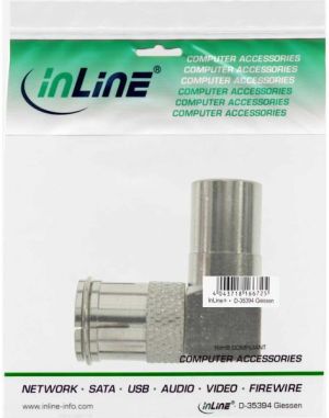 InLine Antenowe złącze koncentryczne IEC męski - żeńskie kątowe metalizowane (69915M) 2