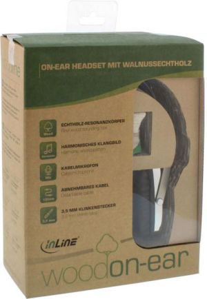 Słuchawki InLine Drewniane nauszne - drewno orzechowe (55358) 8