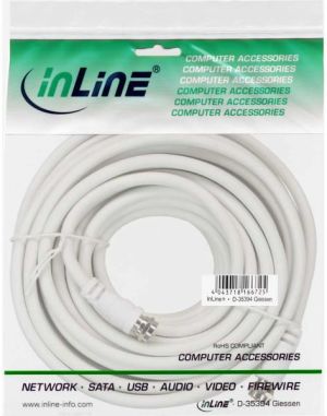 Kabel InLine Antenowy (F) 10m biały (69310) 2