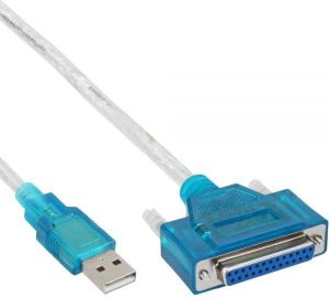Kabel USB InLine USB-A - IEEE 1284 (LPT) 1.8 m Przezroczysty (33397I) 1