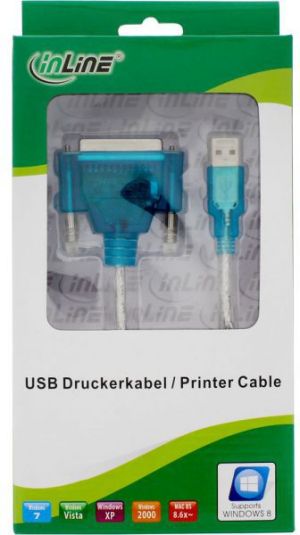 Kabel USB InLine USB-A - IEEE 1284 (LPT) 1.8 m Przezroczysty (33397I) 2