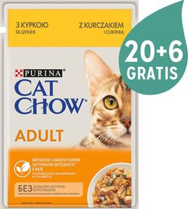 Purina PURINA Cat Chow Adult Kurczak i cukinia 85g Saszetka 20+6 GRATIS 1