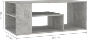 vidaXL Stolik kawowy, szarość betonu, 100x50x40 cm, płyta wiórowa 6