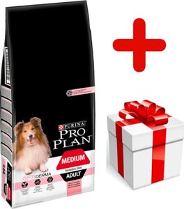 Purina Purina Pro Plan Medium Adult Sensitive Skin Optiderma, łosoś i ryż 14kg + niespodzianka dla psa GRATIS! 1