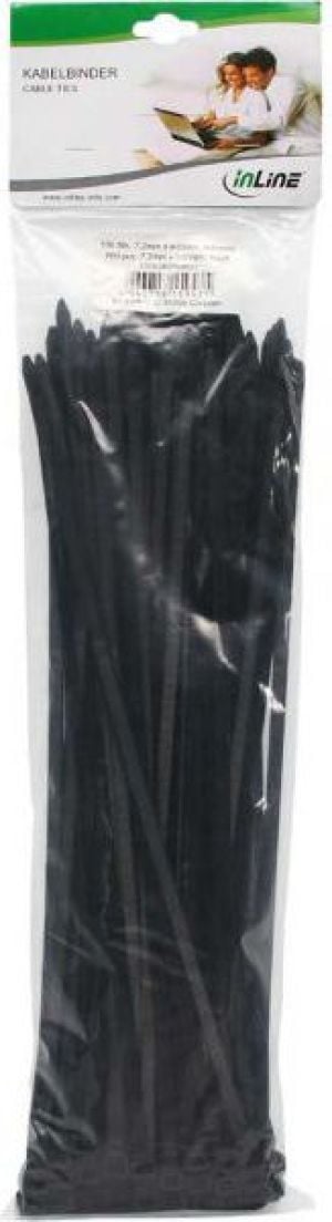 Organizer InLine Opaska zaciskowa Czarny 100 sztuk  (59963R) 2