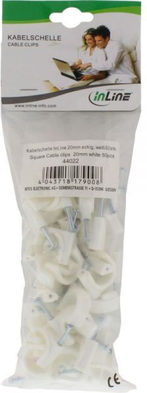 Organizer InLine Uchwyt montażowy Biały 50 sztuk  (44022) 2