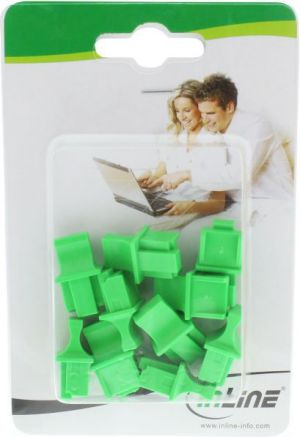 InLine Osłona przeciwkurzowa do gniazda RJ45 żeńskiego, zielona 10szt (59942H) 3