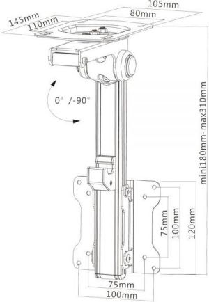 InLine Uchwyt sufitowy 23163A 13'' - 27'' 2