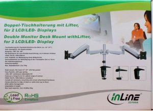 InLine Ruchomy uchwyt do biurka do 2 monitorów (23160A) 2