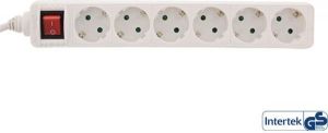 Listwa zasilająca InLine 6 gniazd 5 m biała (16465S) 2