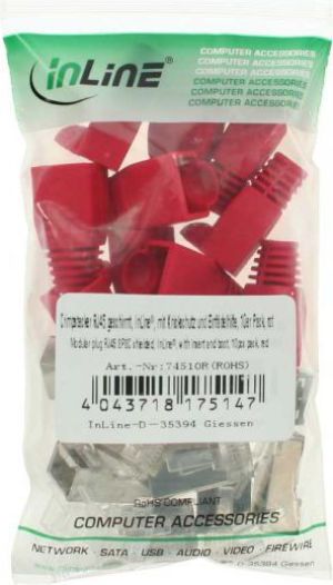 InLine Wtyczka RJ45, czerwony 10 szt (74510R) 2