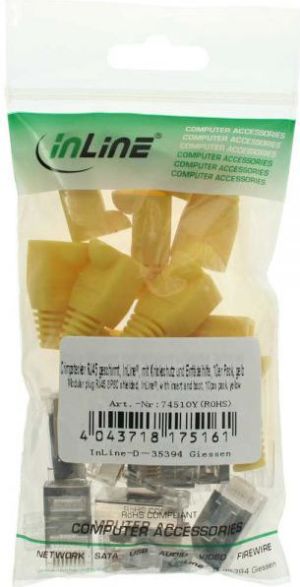 InLine Wtyczka RJ45 8P8C, żółty 10 szt (74510Y) 2