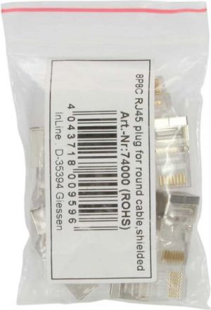 InLine Wtyczka RJ45 8P8C ekranowane konektowy do okrągłych kabli (74000) 2