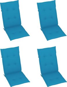 vidaXL Poduszki na krzesła ogrodowe, 4 szt., niebieskie, 120x50x4 cm 2