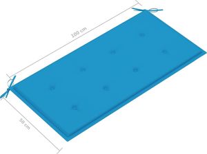 vidaXL vidaXL Poduszka na ławkę ogrodową, niebieska, 100x50x4 cm 5