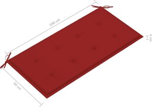 vidaXL vidaXL Poduszka na ławkę ogrodową, czerwona, 100x50x4 cm 5