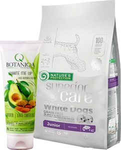 Nature’s Protection Superior Care Grain Free White Dog Junior All Breeds 1,5 kg + Botaniqa white me up Sweet Almond & Avocado Shampoo 250 ml 1