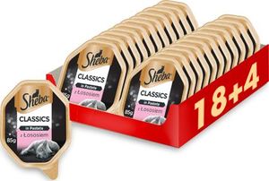 Sheba SHEBA Classics 22x85g z Łososiem - mokra karma dla kotów w pasztecie (18+4 Gratis) 1