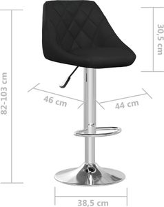 vidaXL Krzesło barowe, czarne, sztuczna skóra 7