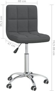 Krzesło biurowe vidaXL Ciemnoszare 8