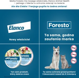 Elacno Foresto Obroża przeciw kleszczom i pchłom dla psów powyżej 8kg + NIESPODZIANKA DLA PSA GRATIS !! 10