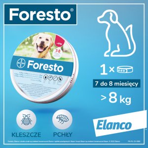 Elacno Foresto Obroża przeciw kleszczom i pchłom dla psów powyżej 8kg + NIESPODZIANKA DLA PSA GRATIS !! 7
