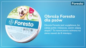 Elacno Foresto Obroża przeciw kleszczom i pchłom dla psów powyżej 8kg + NIESPODZIANKA DLA PSA GRATIS !! 8