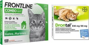 Frontline FRONTLINE Combo Spot-On koty pipeta (3x0,5ml) + Drontal - preparat przeciwpasożytniczy dla kotów 2tabl. 1
