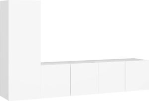 vidaXL 3-cz. zestaw szafek TV, biały, płyta wiórowa 2