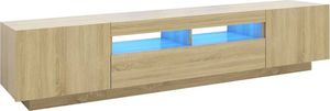vidaXL Szafka TV z oświetleniem LED, dąb sonoma, 200x35x40 cm 2