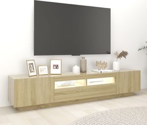 vidaXL Szafka TV z oświetleniem LED, dąb sonoma, 200x35x40 cm 3