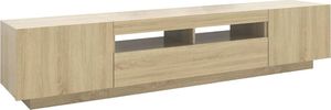 vidaXL Szafka TV z oświetleniem LED, dąb sonoma, 200x35x40 cm 7
