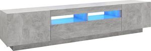 vidaXL Szafka pod TV z oświetleniem LED, szarość betonu, 200x35x40 cm 2