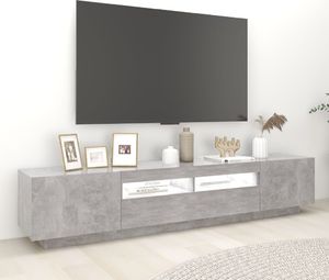 vidaXL Szafka pod TV z oświetleniem LED, szarość betonu, 200x35x40 cm 3