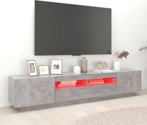 vidaXL Szafka pod TV z oświetleniem LED, szarość betonu, 200x35x40 cm 5