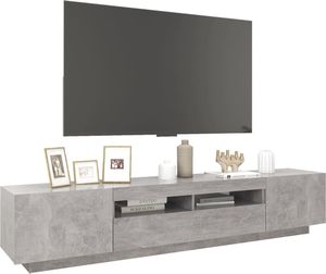 vidaXL Szafka pod TV z oświetleniem LED, szarość betonu, 200x35x40 cm 6