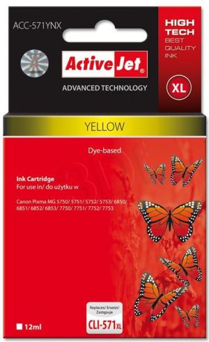 Tusz Activejet tusz ACC-571YNX / CLI-571Y XL (yellow) 1