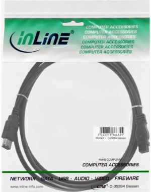 InLine Firewire 9-pin - Firewire 6-pin, 2m, Czarny (36902) 2