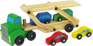 Lean Sport Drewniana Zielona Laweta Ciężarówka z Samochodzikami Klocki 2