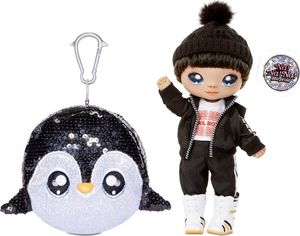 MGA Na! Na! Na! Surprise Sparkle - Lalka Andre Avalanche i Pingwin w balonie z konfetti Seria Cekinowa Pom 3