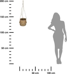 HowHomely Kwietnik wiszący z trawy morskiej 18 cm 2